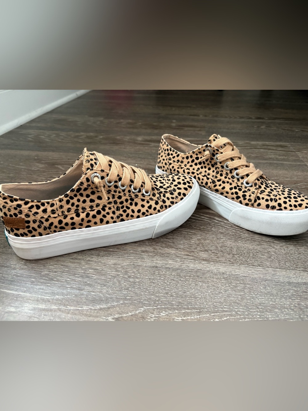 Blowfish Tan Leopard-Print Canvas Sneakers